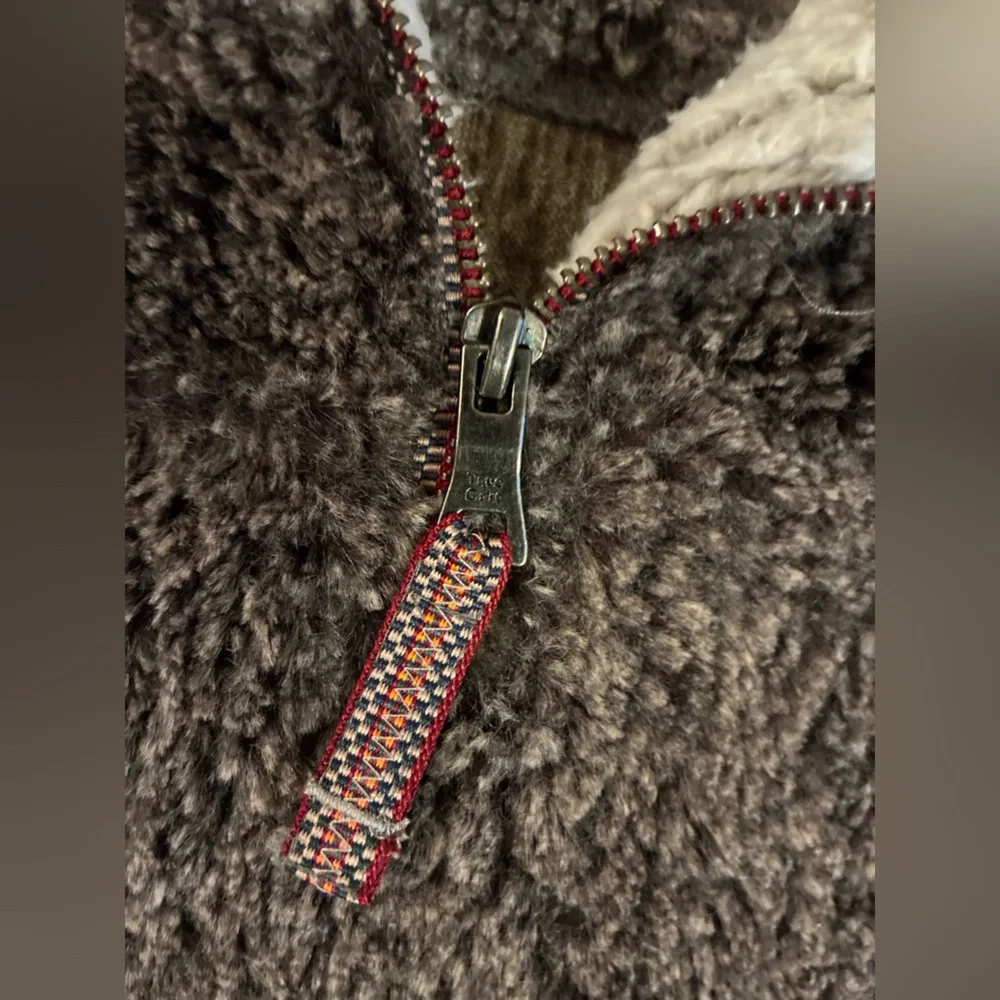 True Grit Men's Heather Brown Quarter-Zip Sweater with Sherpa Collar - Picture 3 of 5